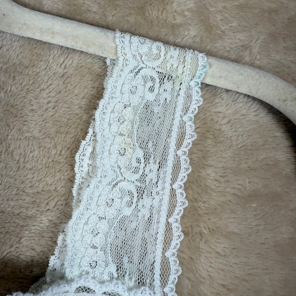 Vintage‎ Deena White Pink Floral Lace Trim Nylon Nightgown Sleep Dress Medium - Picture 7 of 10